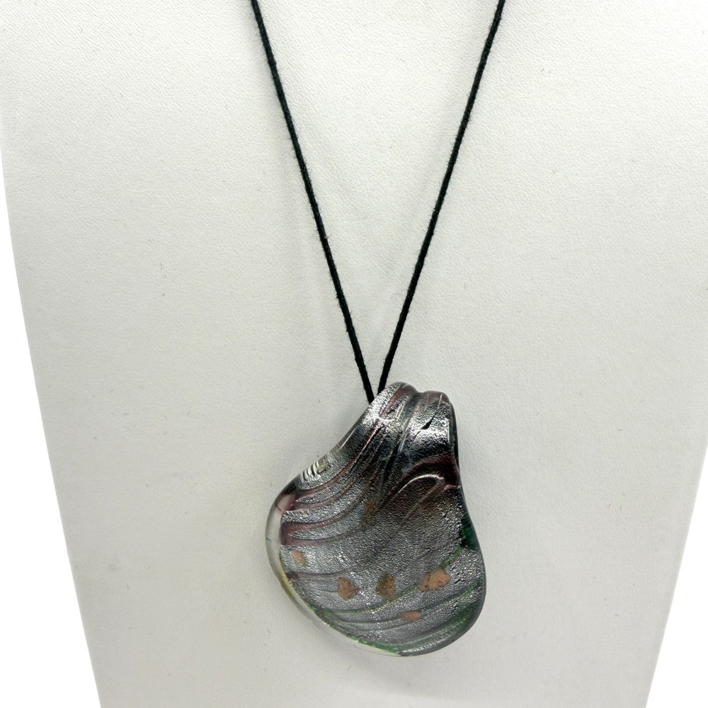 Artisan Handcrafted Dichroic Glass Pendant Necklace Unique Statement Jewelry